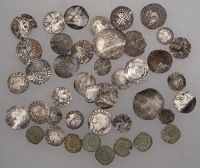 Henry VIII, First coinage, Groat, mm. castle, 2.94g/10h (N 1762; S 2316).  Halfpenny, London, mm. portcullis,...