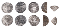 Henry II, Short Cross coinage, cut Halfpenny, class Ia, London, Pieres M (?), low level sceptre, square e in...