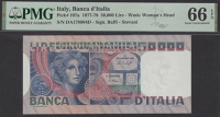 Banca d’Italia, 50,000 Lire, 20 June 1977, serial number DA178904D, Baffi and Stevani signatures, in PMG holder 66...
