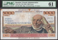 Caisse Centrale de la France d’Outre Mer, Reunion, 5000 Francs, ND (1965), serial number M.7 508, Postel-Vinay and...
