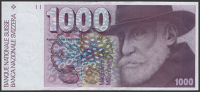 Schweizerische Nationalbank, 1000 Franken, 1993, serial number 93G1699989, a lovely original extremely fine 
BNB...