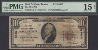 National Currency, First National Bank of Port Arthur, Texas, $10, 1929, serial number B 002046A, CH 5485, Jones and...