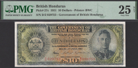 Government of British Honduras, $10, 1 June 1951, serial number D/2 029753, Wolffsohn, Melhado, and Bowen...