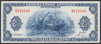 Netherlands Antilles, 2 1/2 Gulden, 1964, serial number B210149, visible embossing, uncirculated 
BNB B101b, Pick...