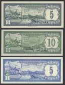 Bank van de Nederlandse Antillen, 5 Gulden, 28 August 1967, serial number PB655214, 10 Gulden, 1 June 1972, serial...