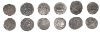 British Iron Age, DOBUNNI, Uninscribed issues, silver Unit, Cotswold Eagle type [Head Type D], moon head right,...
