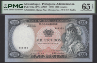 Banco Nacional Ultramarino, Mozambique, 1000 Escudos, 16 May 1972, serial number 000056, Abel Beja Corte Real, in...