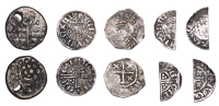 BRITISH IRON AGE, Durotriges, uninscribed issues, silver Stater, Cranborne Chase type, devolved head of Apollo, rev....