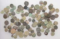 British Iron Age, CANTII, Sam (c. AD 1-10), bronze Units (2), Boar Branch type, boar standing left, branch above,...