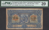 Banco Nacional Ultramarino, Portuguese India, 1 Rupia, 1 January 1924 (ND 1929), red serial number A284692, with...
