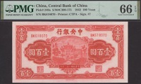 Central Bank of China, 100 Yuan, 1942, serial number BK618070, in PMG holder 66 EPQ, gem uncirculated
BNB B3095a,...