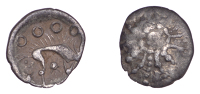 British Iron Age, NORTHEASTERN REGION, possibly Corieltavi or Iceni, Uninscribed issues, silver half Unit or Minim,...