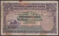 Palestine Currency Board, 500 Mils, 30 September 1929, serial number C175087, about fine and a scarce date
BNB...