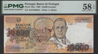 Banco de Portugal, 10,000 Escudos, 12 January 1989, serial number ADV098425, in PMG holder 58 EPQ, choice about...