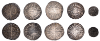 Edward I, Pennies (4), class 4b, London, 1.42g/6h (S 1395); class 4e, Canterbury, 1.39g/3h (S 1419); class 3c,...