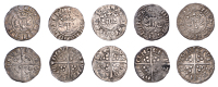 Edward II, Long Cross coinages, Pennies (4), class 11a1, Durham, Bp Antony Bek, 1.27g/11h (S 1468); class 11a,...