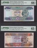 Central Bank of Solomon Islands, a matching serial number set from the ND (1986) series, comprising $2, $5, $10,...