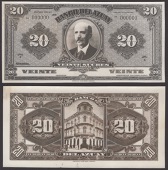 El Banco del Azuay, Cuenca, black and white archival photographs showing obverse and reverse designs for a 20...