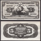 Schweizerische Nationalbank, black and white archival photographs showing obverse and reverse designs for an...