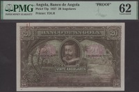 Banco de Angola, proof 20 Angolares, ND (1927), no serial number or signatures, rusty paperclip mark, ink letter...
