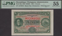 Banco Nacional Ultramarino, Mozambique, 1 Escudo, 1 January 1921, serial number A376845, with Decreto number, in PMG...