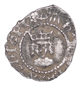 Henry VIII (1509-1547), Second coinage, Halfpenny, mm. sunburst, bust with spiky hair, reads h d g rosa sie spia,...