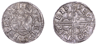 Cnut (1016-1035), Penny, Quatrefoil type, Ipswich, Æthelberht, +cnvt rex anglox around crowned and raped bust left,...