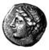 Italy, Calabria, Tarentum, 3rd cent. BC, Didrachm, head of nymph 1., reverre horseman r., dolphin and tripod below...