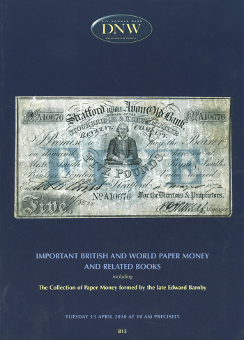 The Banknote Collection of the Late Edward Barnby (13 April 2010) Catalogue Cover