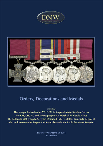 Orders, Decorations, Medals and Militaria (18 & 19 September 2014) Catalogue Cover