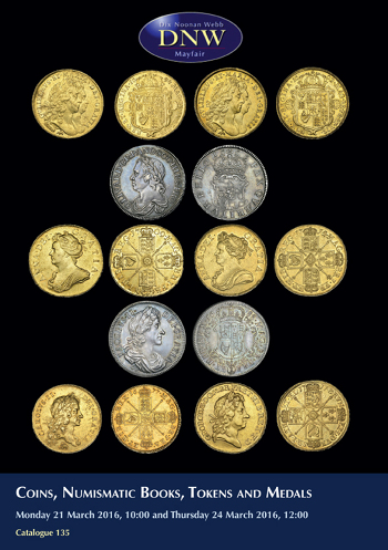 Coins, Numismatic Books, Tokens and Historical Medals (21 & 24 March 2016) Catalogue Cover