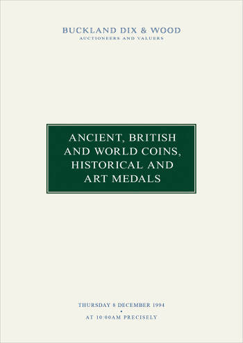 Ancient, British and World Coins, Historical and Art Medals (8 December 1994) Catalogue Cover