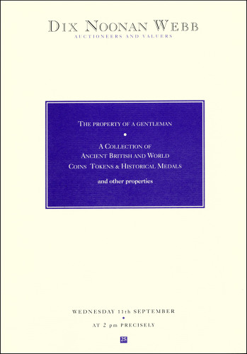 A Collection of Ancient, British and World Coins, Tokens and Historical Medals and other properties (11 September 1996) Catalogue Cover