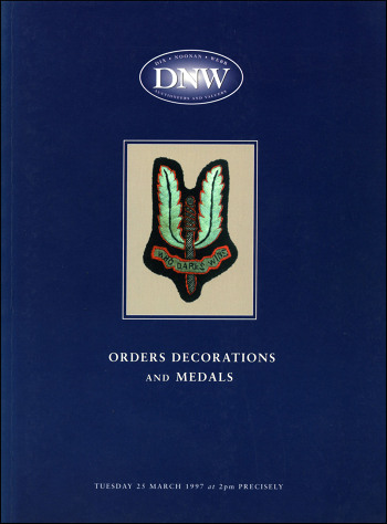 Orders, Decorations and Medals (25 March 1997) Catalogue Cover