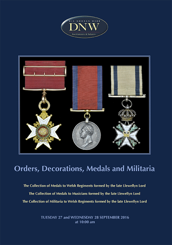 Orders, Decorations, Medals and Militaria (27 & 28 September 2016) Catalogue Cover