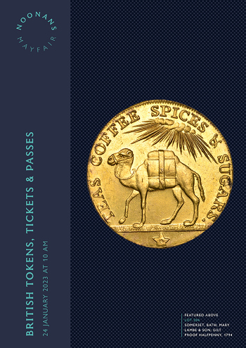 British Tokens, Tickets and Passes (24 January 2023) Catalogue Cover