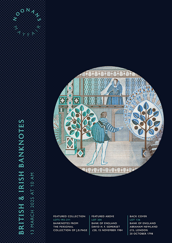 British and Irish Banknotes (13 March 2025) Catalogue Cover