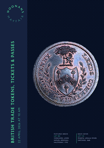 British Trade Tokens, Tickets and Passes (22 April 2026) Catalogue Cover