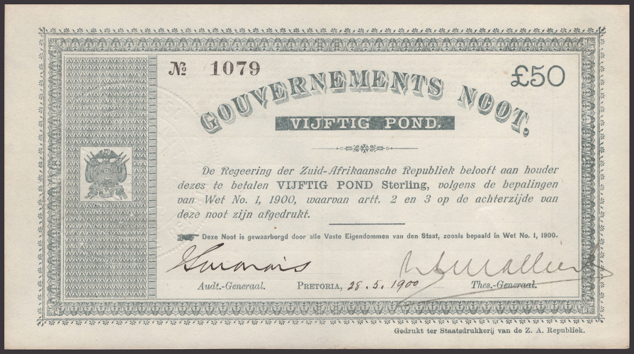 A Remarkable Collection of Boer War Zuid-Afrikaansche Republiek Notes